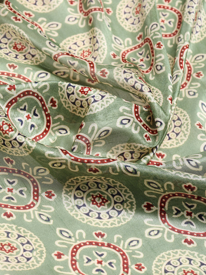 Ajrak Printed Dola Cotton Woven Saree