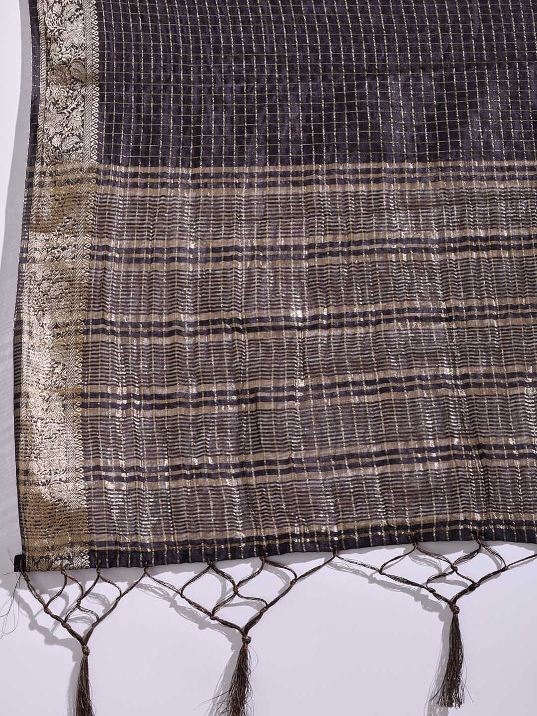 Zaari Jaal Tussar Saree