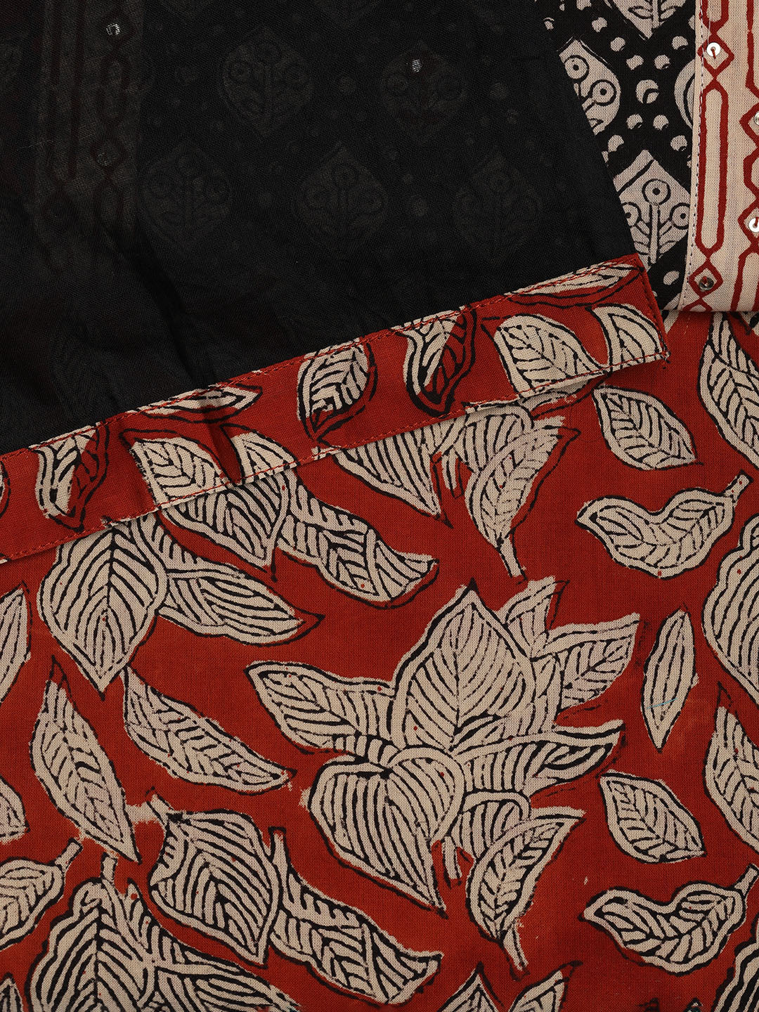 Printed Cotton Blend Unstitched Suit With Dupatta