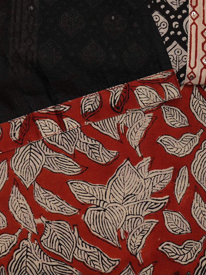 Printed Cotton Blend Unstitched Suit With Dupatta
