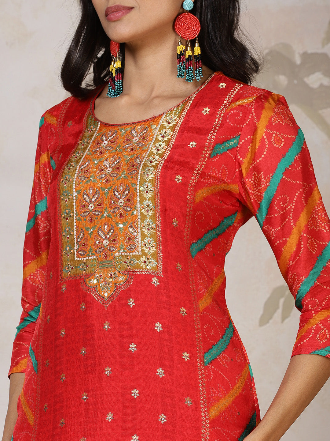 Banarasi Weave Art Silk Kurta With Pants & Dupatta
