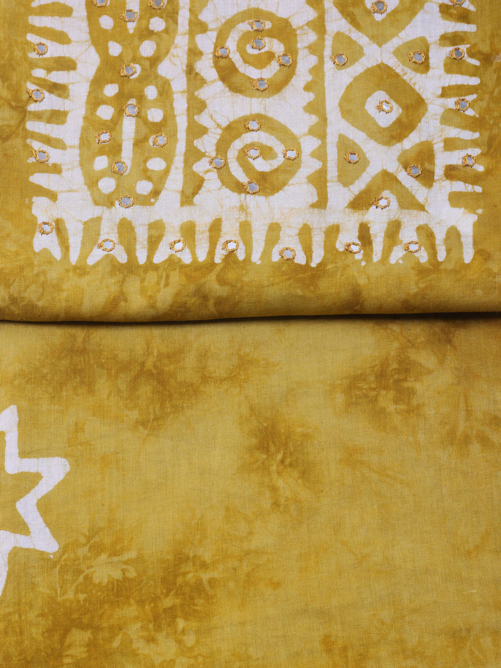 Embroidered Cotton Blend Unstitched Suit With Pant &amp; Dupatta