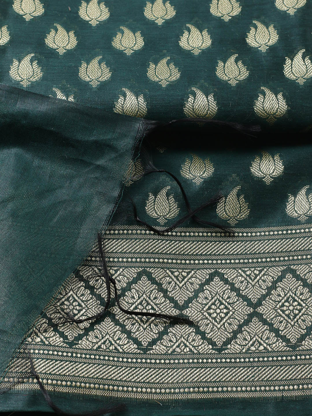 Banarasi Chanderi Unstitched Suit With Pant &amp; Dupatta
