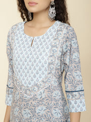 Tropical Printed Cotton Kurta With Pants