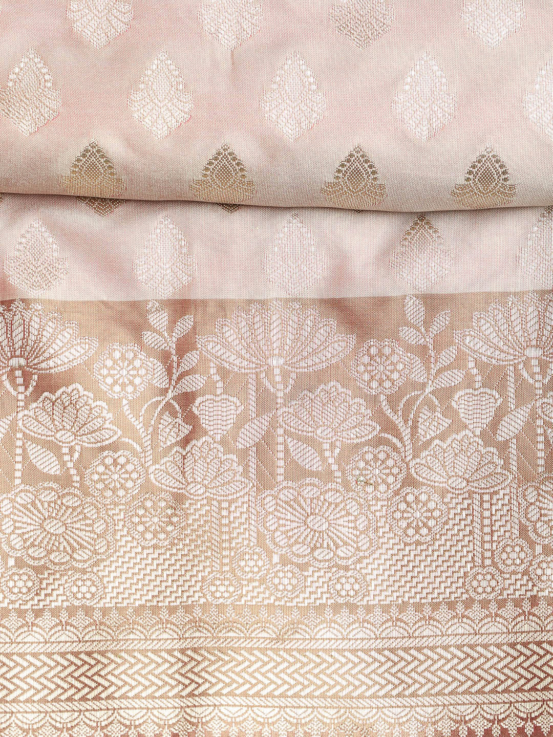 Woven Banarasi Chanderi Unstitched Suit With Dupatta