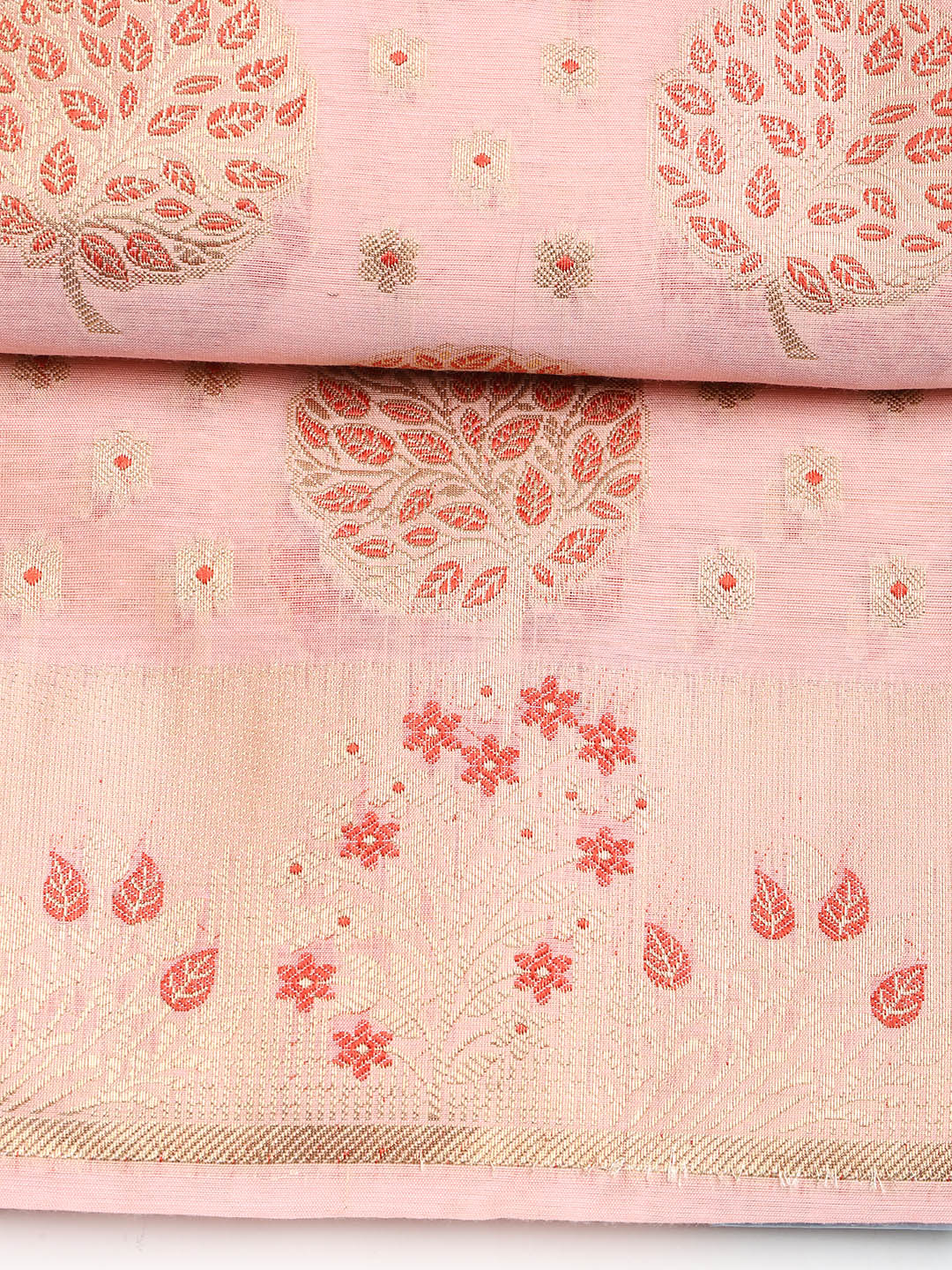 Woven Banarasi Chanderi Unstitched Suit With Dupatta