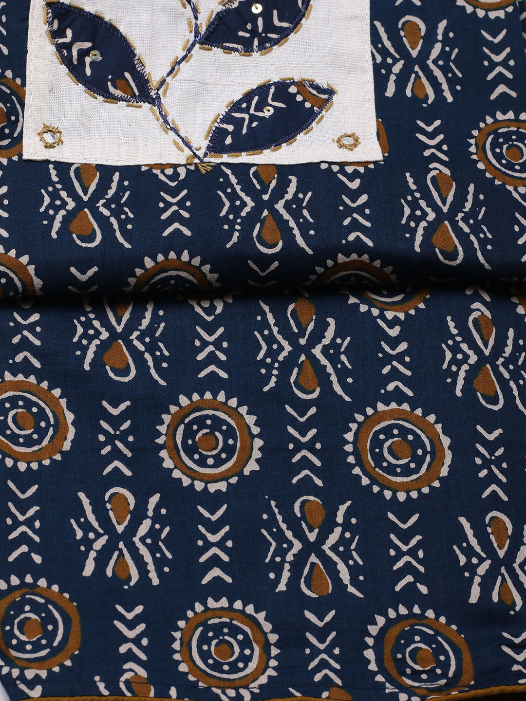Printed Cotton Blend Unstitched Suit With Pant &amp; Dupatta
