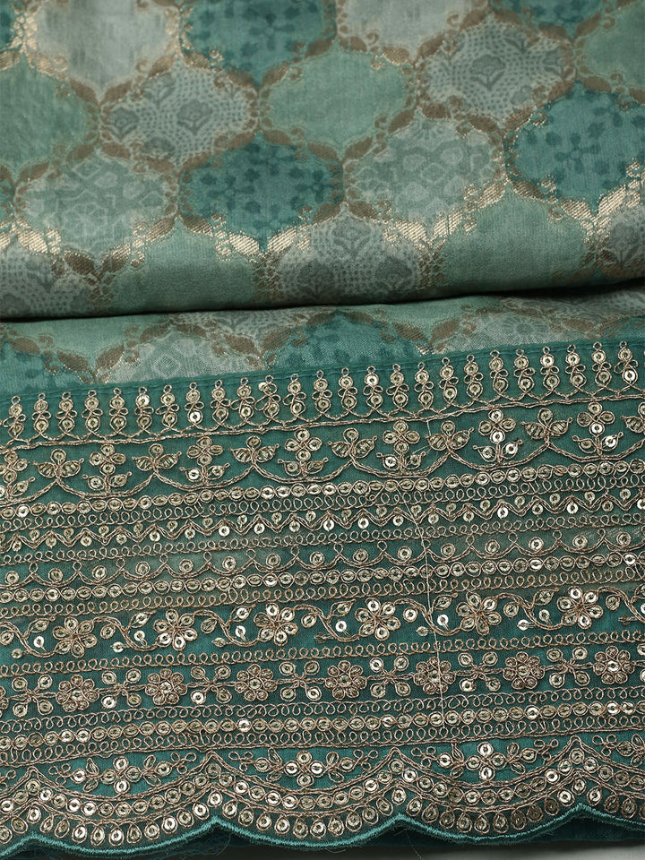 Woven Design Cotton Blend Unstitched Suit With Dupatta