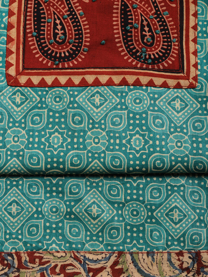 Printed Cotton Blend Unstitched Suit With Pant &amp; Dupatta