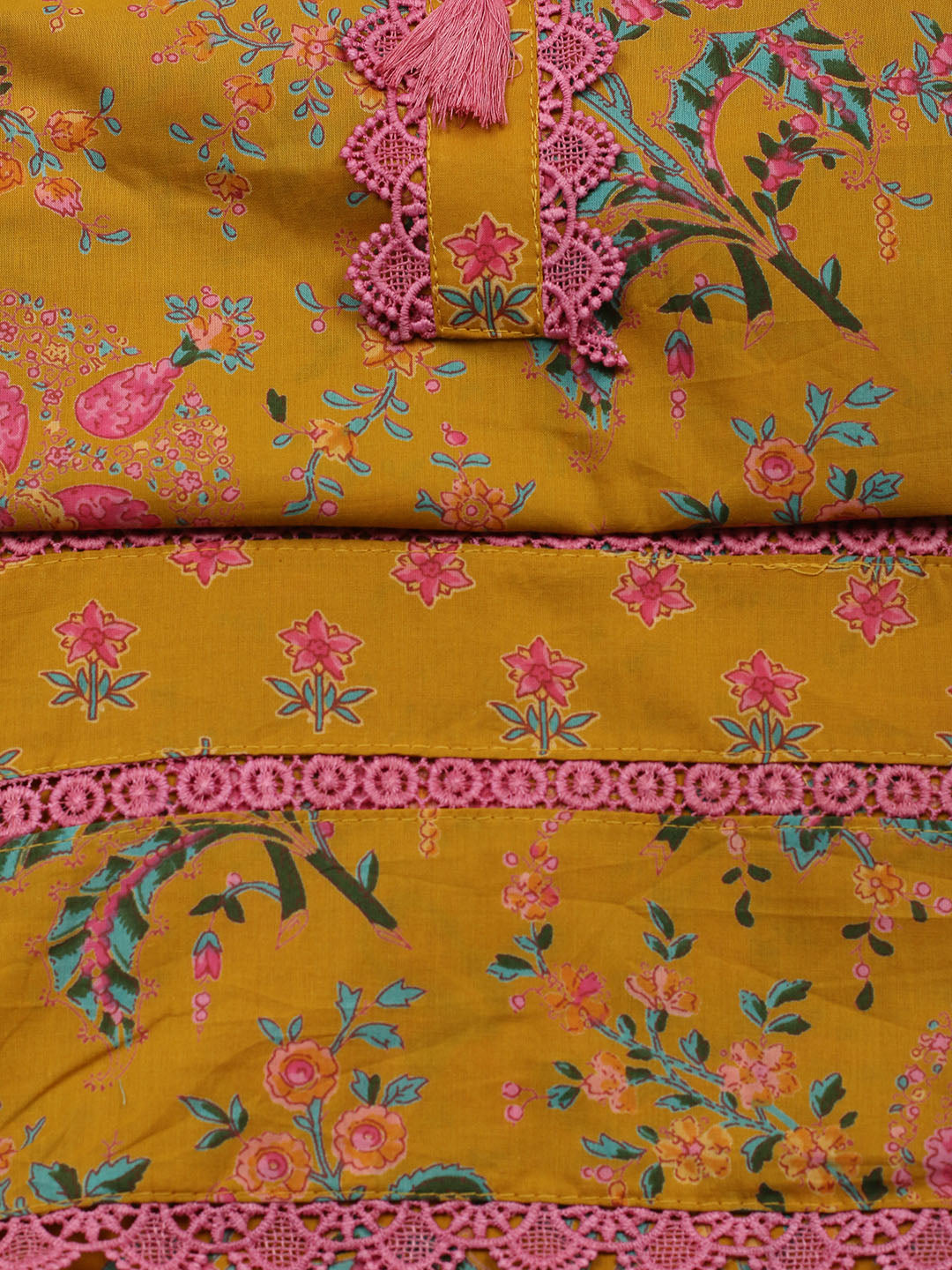 Embroidered Cotton Blend Unstitched Suit With Pant &amp; Dupatta
