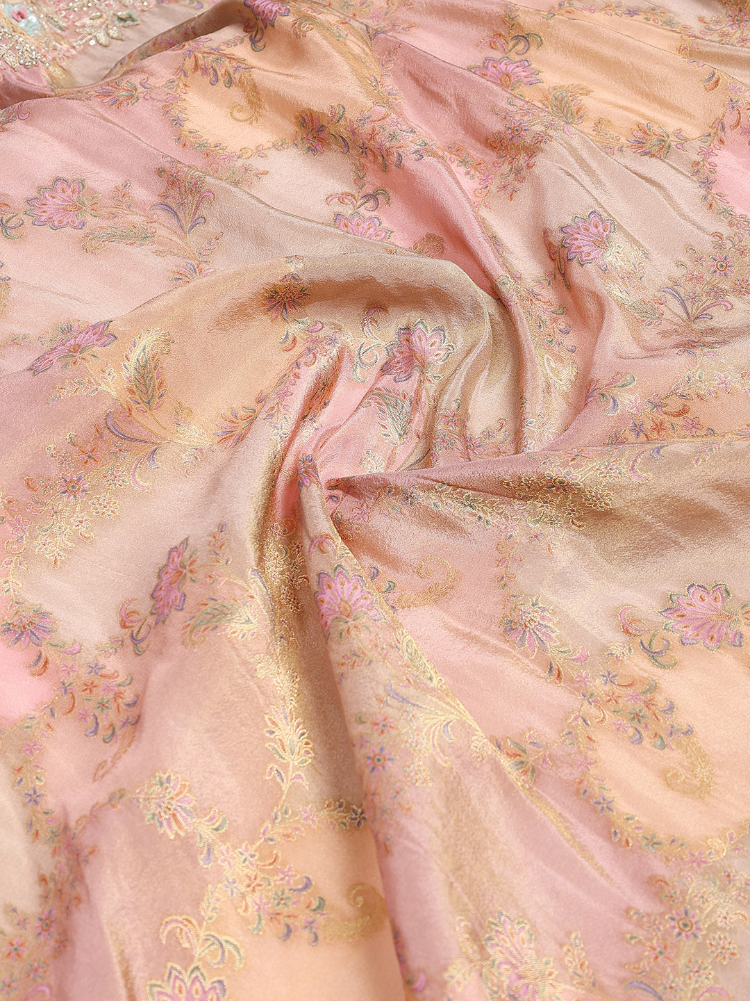 Sequin Embroidered Border Tissue Saree