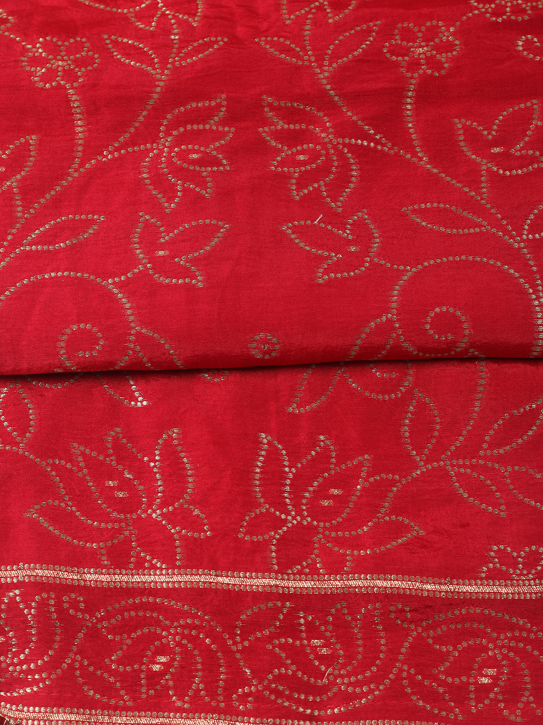 Woven Design Chanderi Unstitched Kurta With Pant &amp; Dupatta
