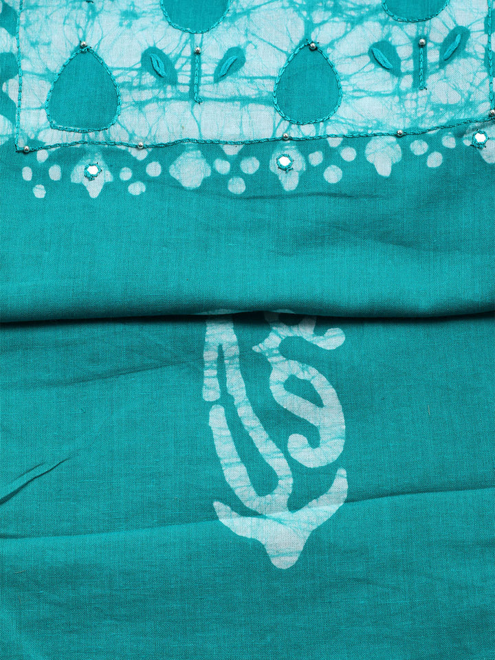 Printed Cotton Blend Unstitched Kurta With Pant &amp; Dupatta