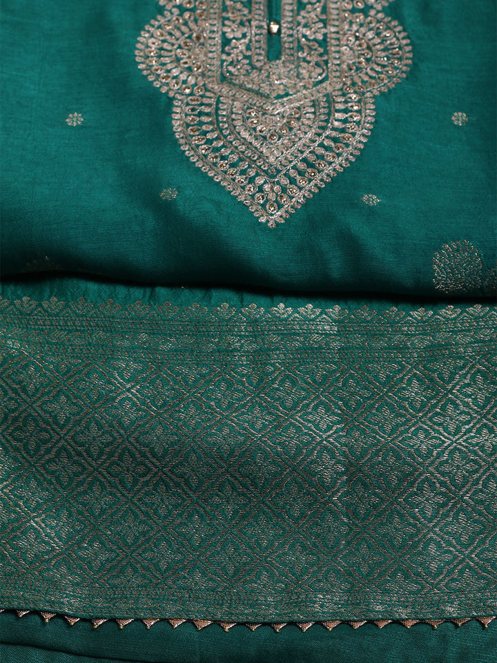Kanjeevaram Chanderi Unstitched Suit With Dupatta