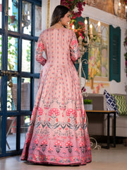 Printed Art Crepe Anarkali Suit Set With Dupatta