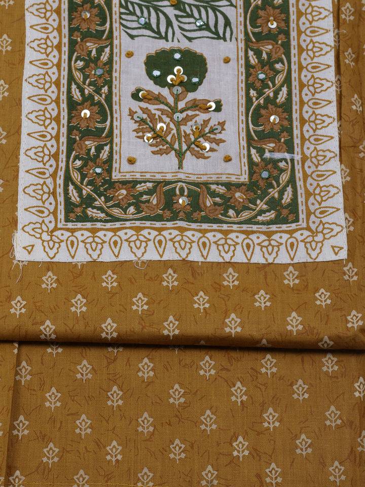 Neck Embroidered Cotton Blend Unstitched Suit With Dupatta