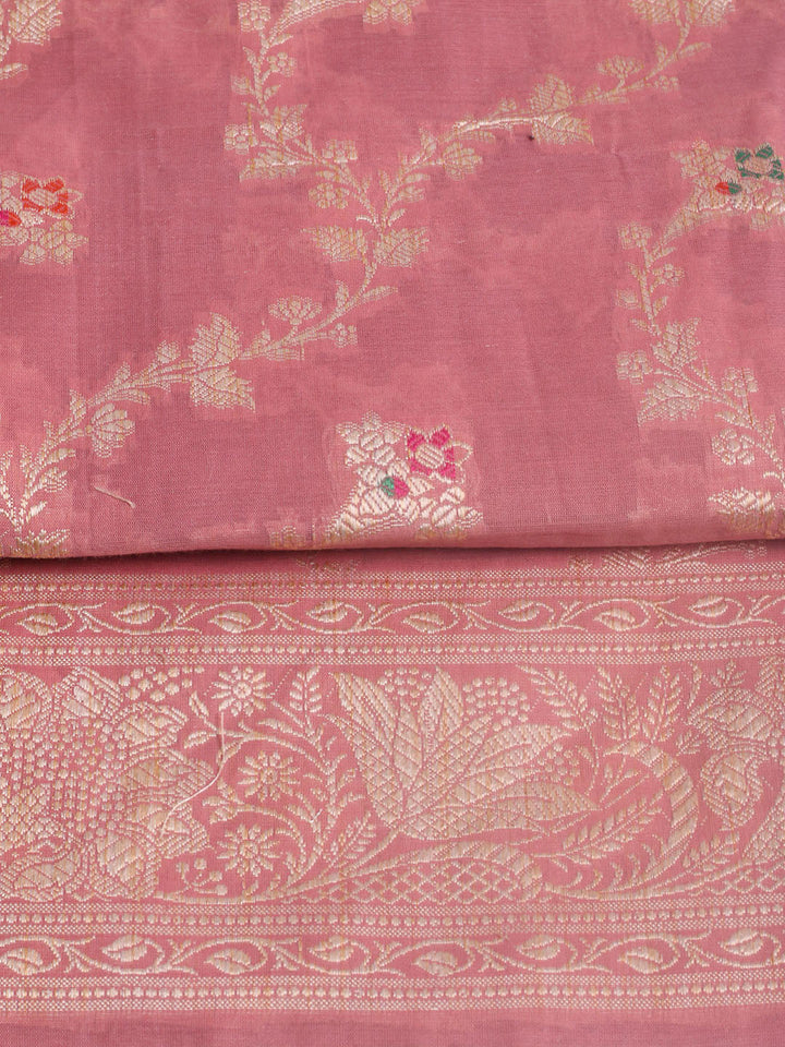 Woven Design Chanderi Unstitched Suit With Pant &amp; Dupatta