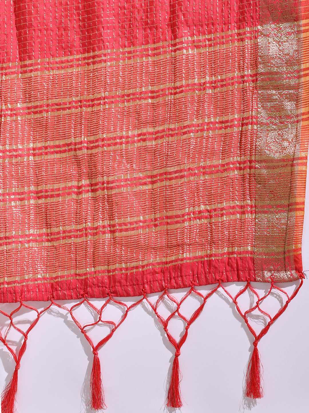 Zaari Jaal Tussar Saree