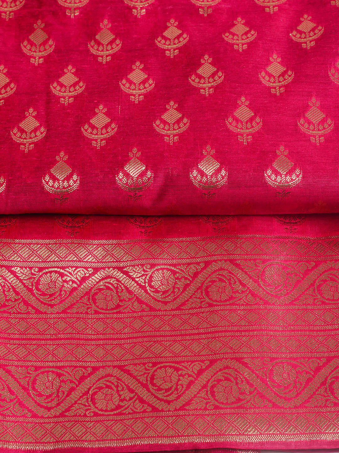 Woven Design Chanderi Unstitched Suit With Pant &amp; Dupatta
