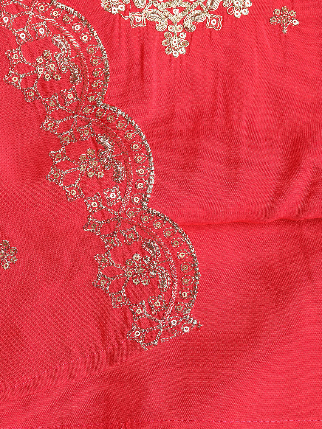 Neck Embroidered Chanderi Unstitched Suit With Dupatta