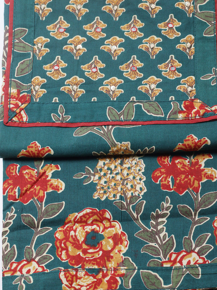 Printed Cotton Blend Unstitched Suit With Pant &amp; Dupatta