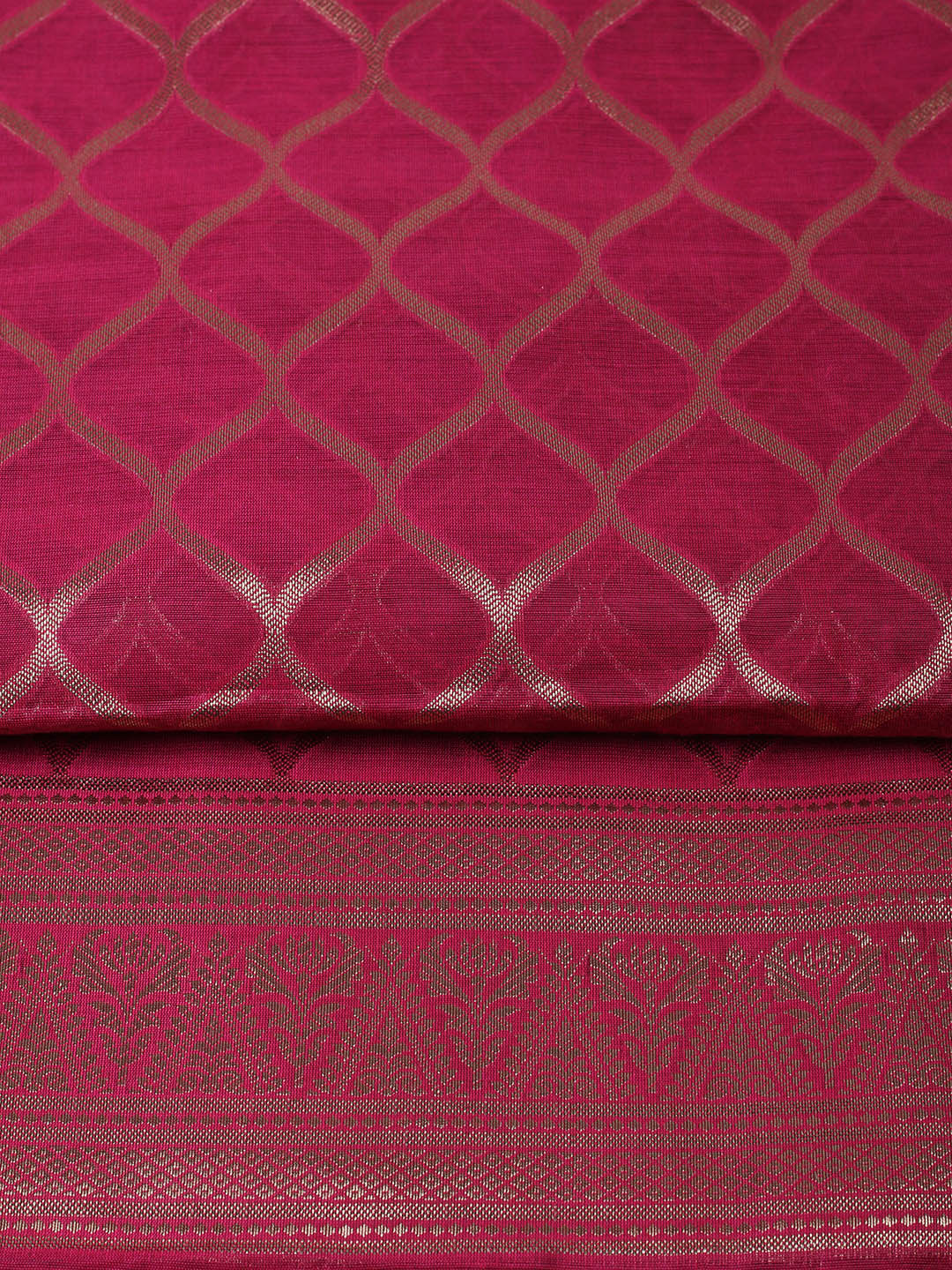 Woven Design Chanderi Unstitched Suit With Pant &amp; Dupatta