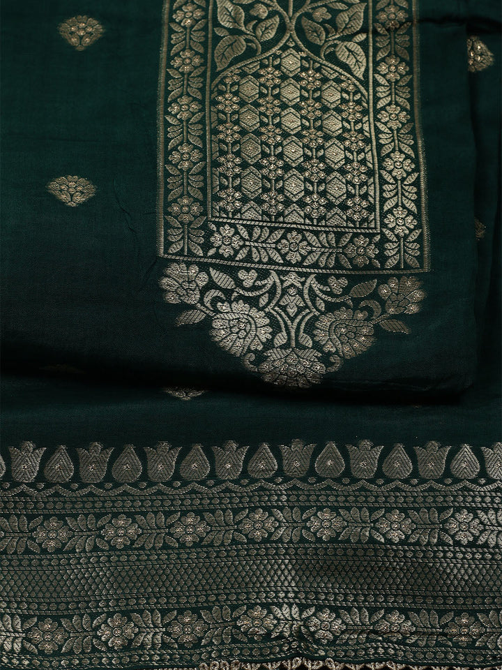 Woven Design Chanderi Unstitched Suit With Dupatta