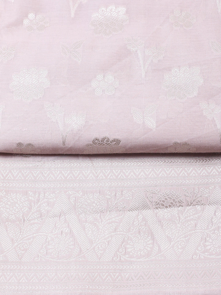 Woven Design Chanderi Unstitched Suit With Pant &amp; Dupatta