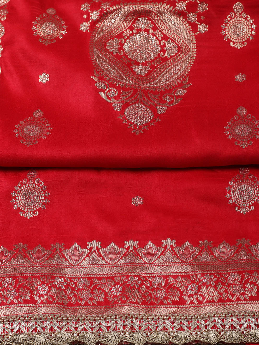 Woven Design Chanderi Unstitched Suit With Pant &amp; Dupatta