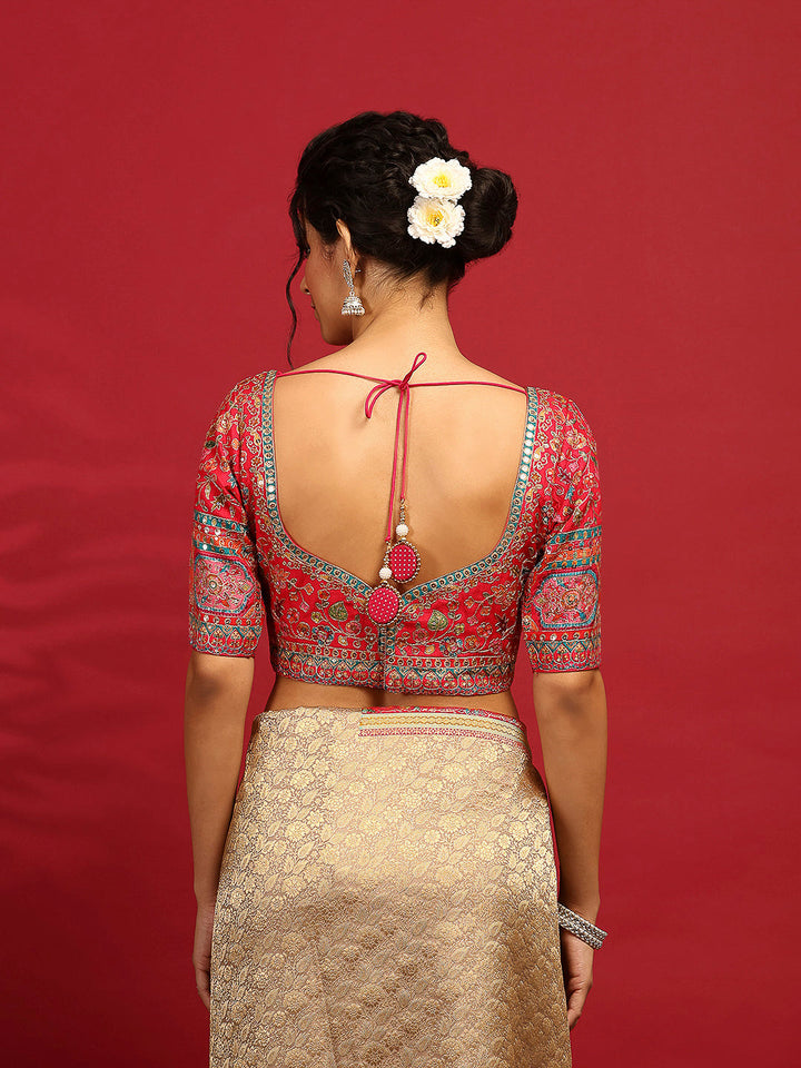Embroidered Dola Silk Saree