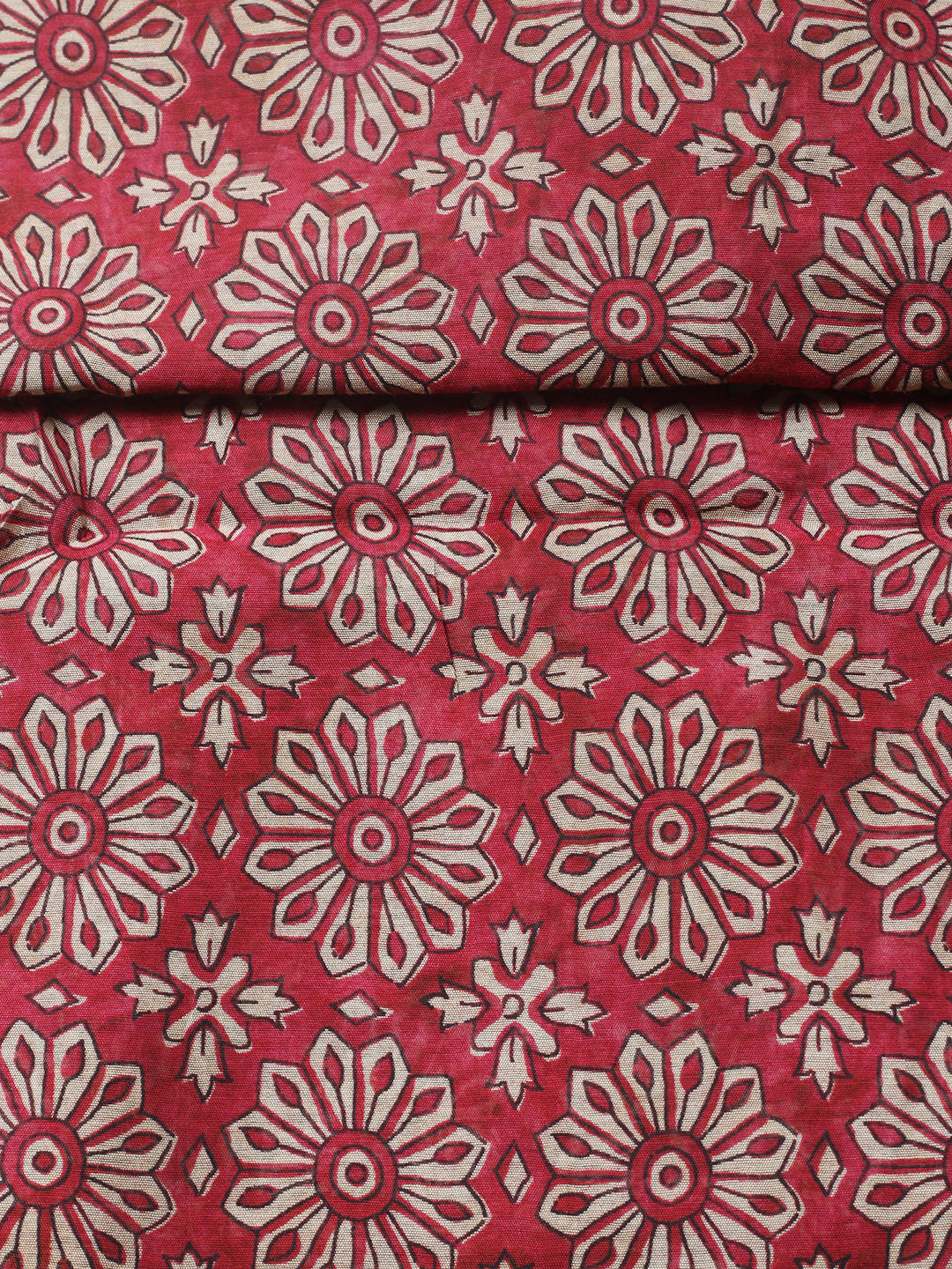 Printed Chanderi Unstitched Suit With Pant &amp; Dupatta