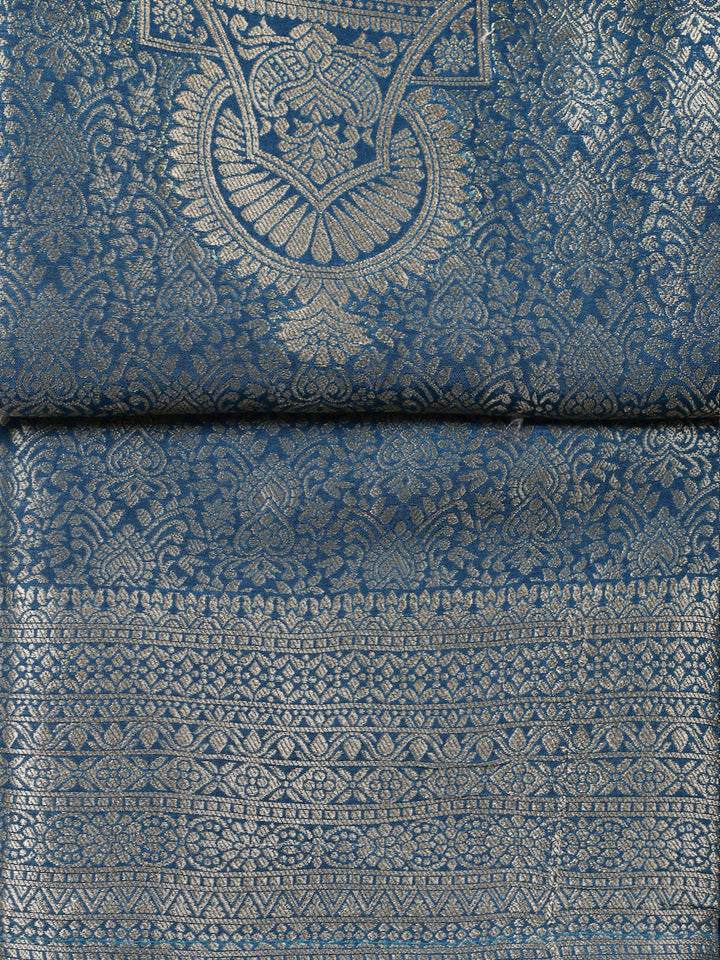 Embroidered Chanderi Unstitched Suit With Pant &amp; Dupatta