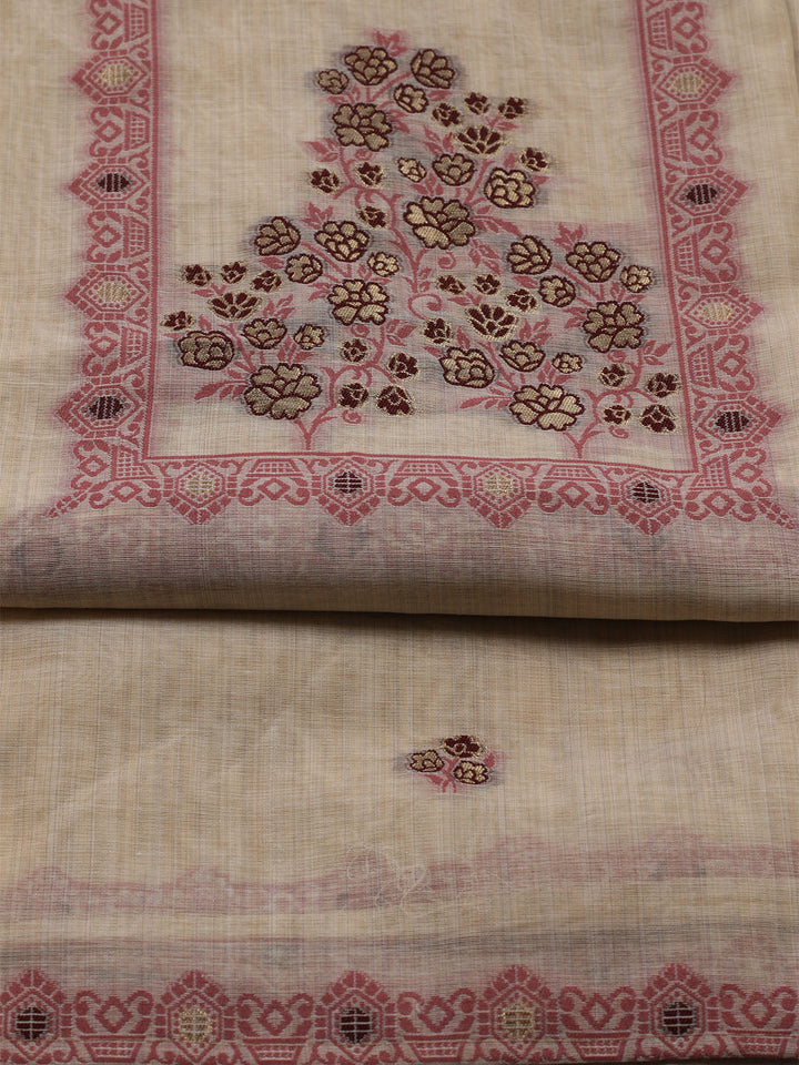 Woven Design Chanderi Unstitched Suit With Dupatta