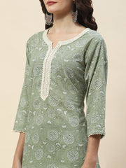 Printed Cotton Kurta Set