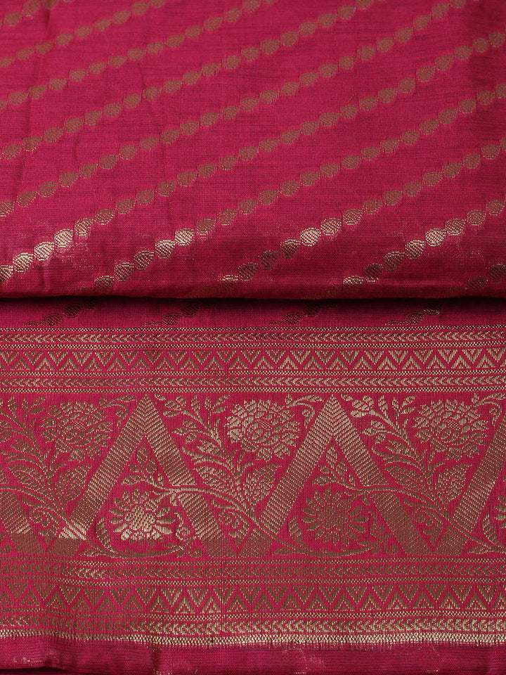 Woven Design Chanderi Unstitched Suit With Pant &amp; Dupatta