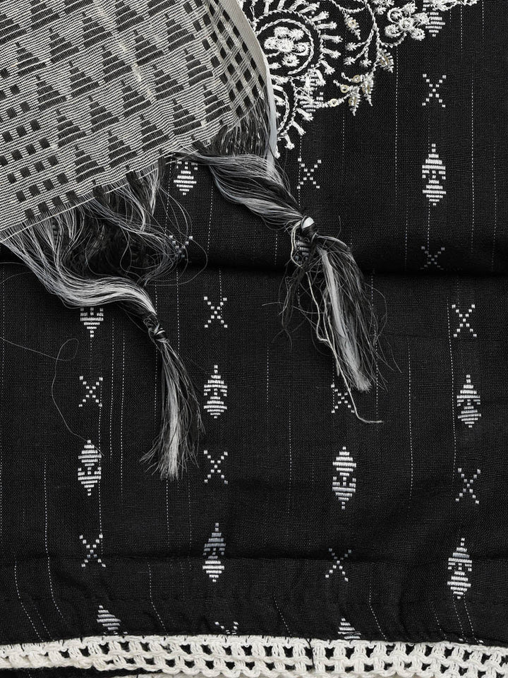 Embroidered Cotton Blend Unstitched Suit With Dupatta