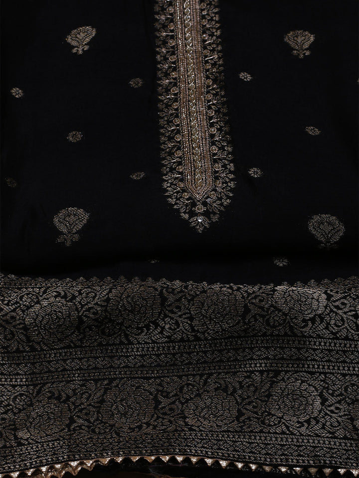 Kanjeevaram Chanderi Unstitched Suit With Dupatta