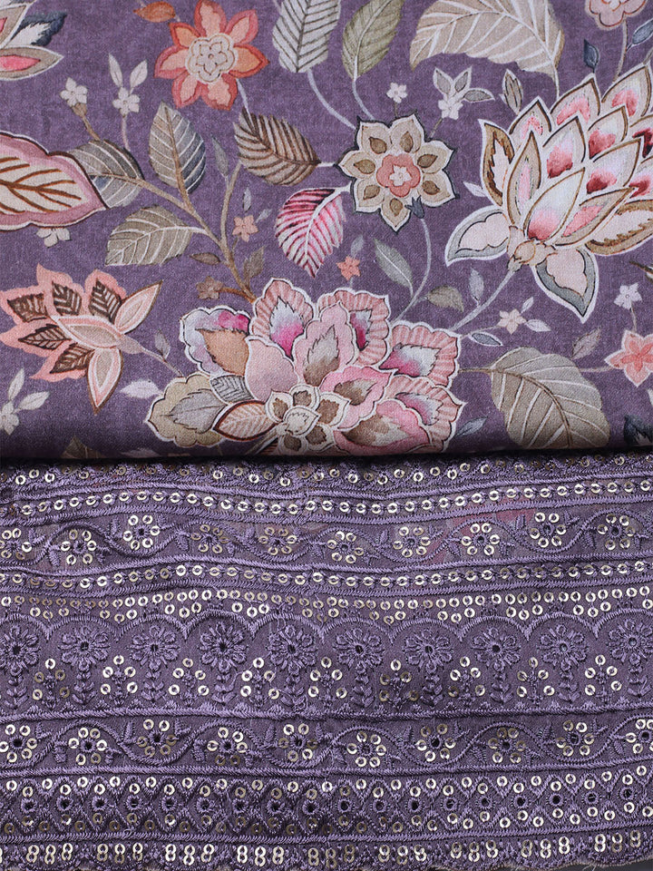 Printed Muslin Unstitched Suit With Dupatta