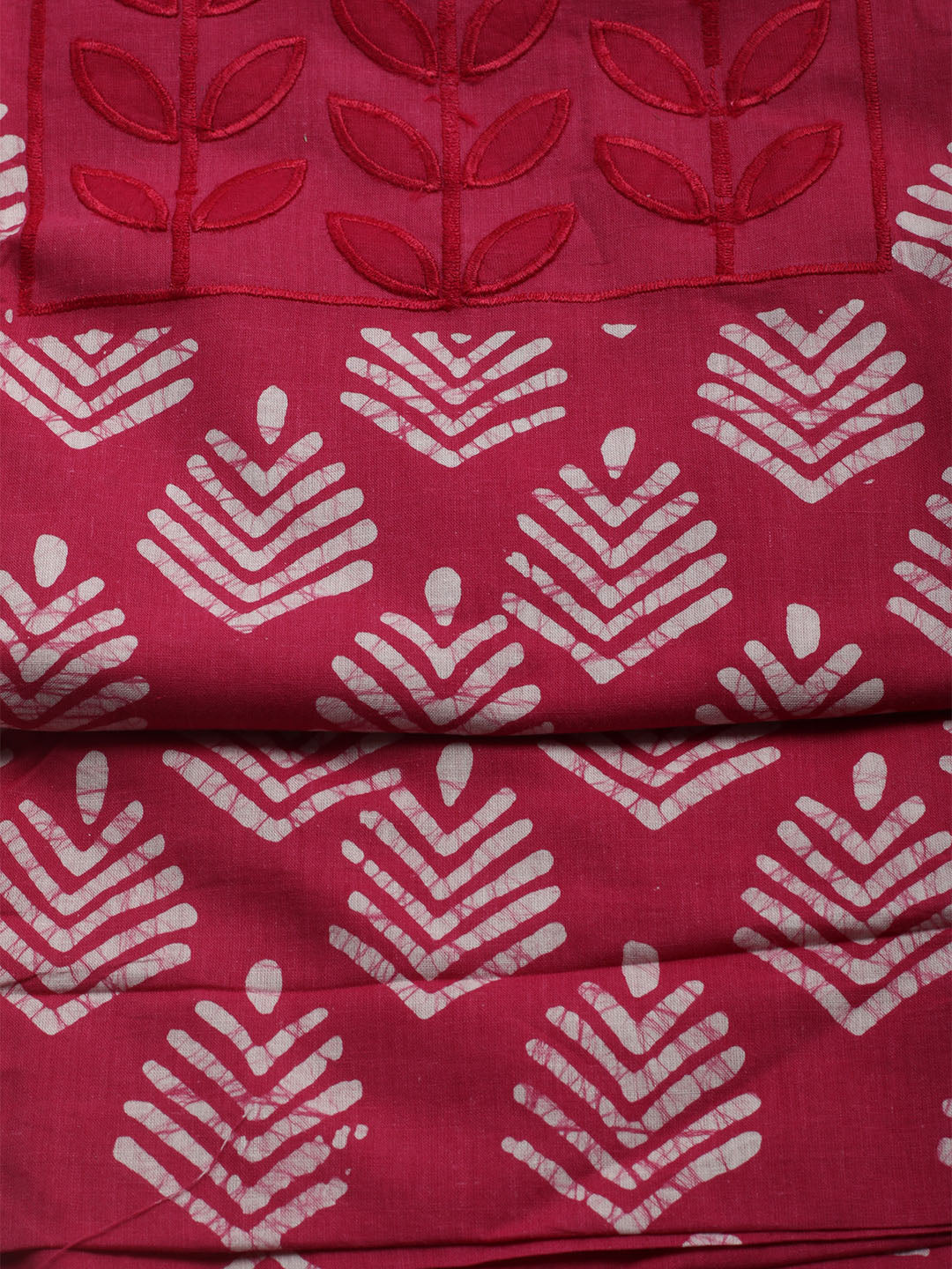Printed Cotton Blend Unstitched Kurta With Pant &amp; Dupatta