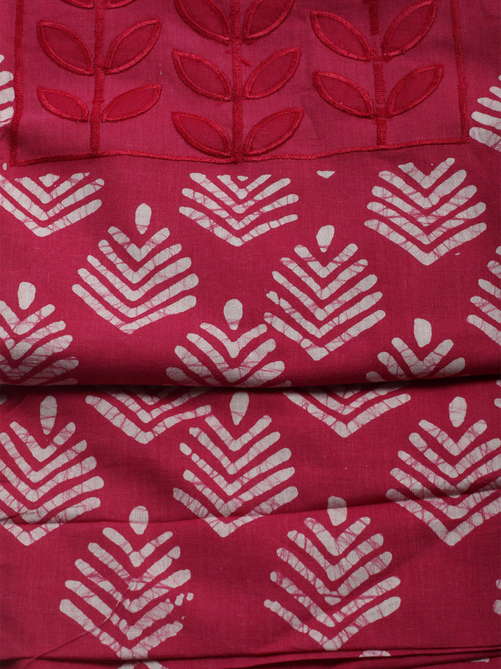 Printed Cotton Blend Unstitched Kurta With Pant &amp; Dupatta