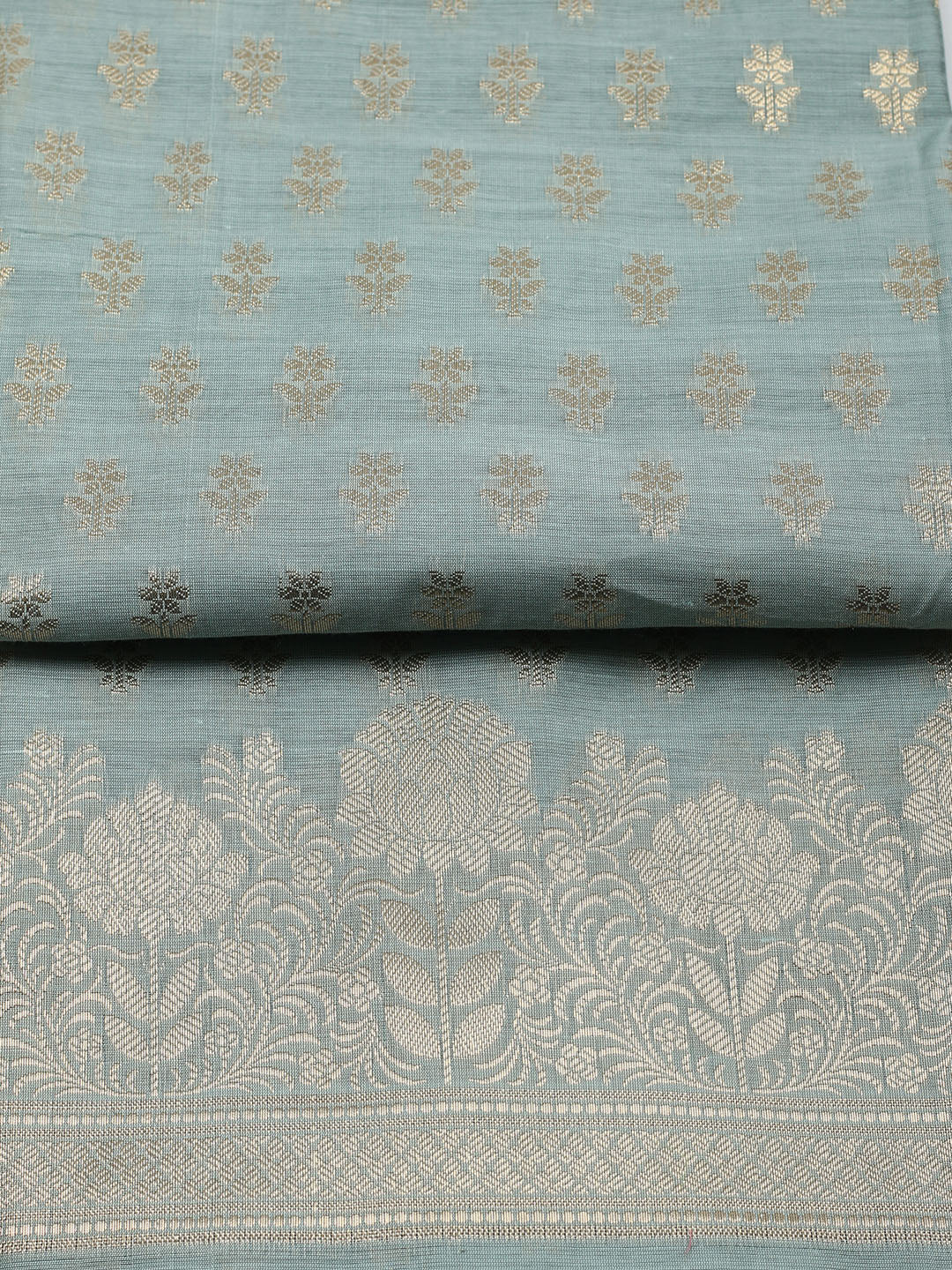 Woven Design Chanderi Unstitched Suit With Pant &amp; Dupatta