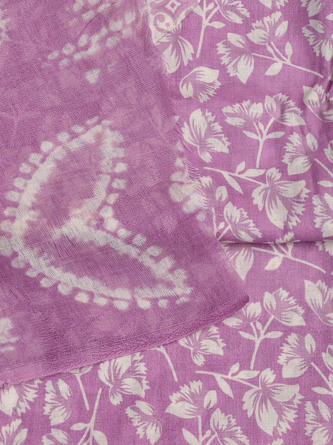 Printed Cotton Blend Unstitched Suit With Dupatta