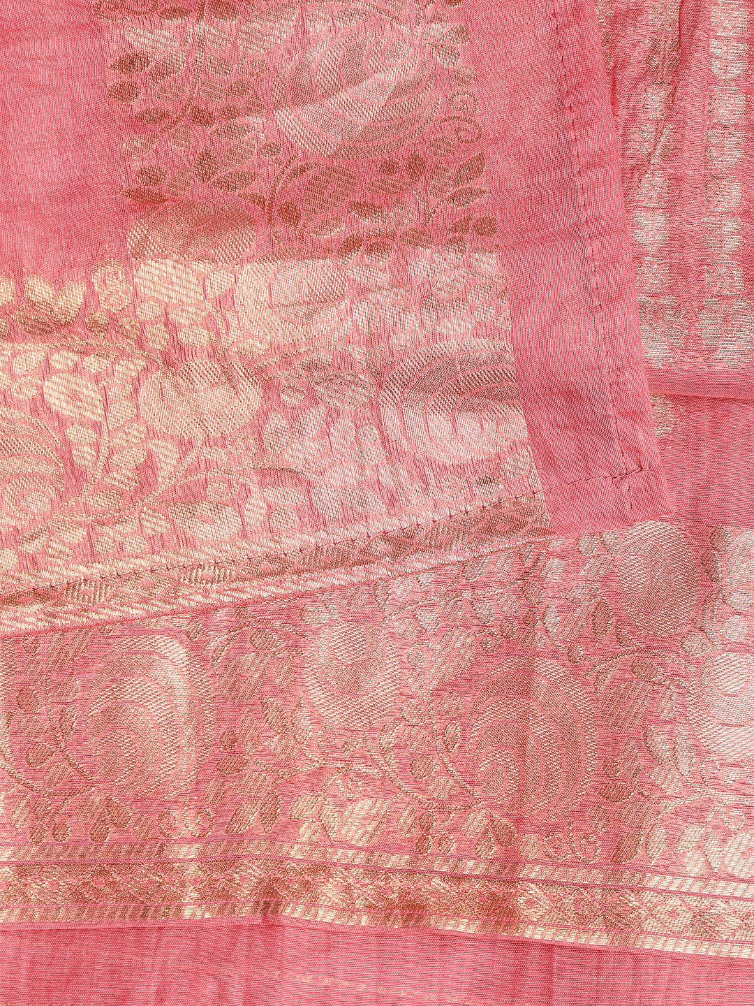 Woven Neck Chanderi Unstitched Suit With Dupatta