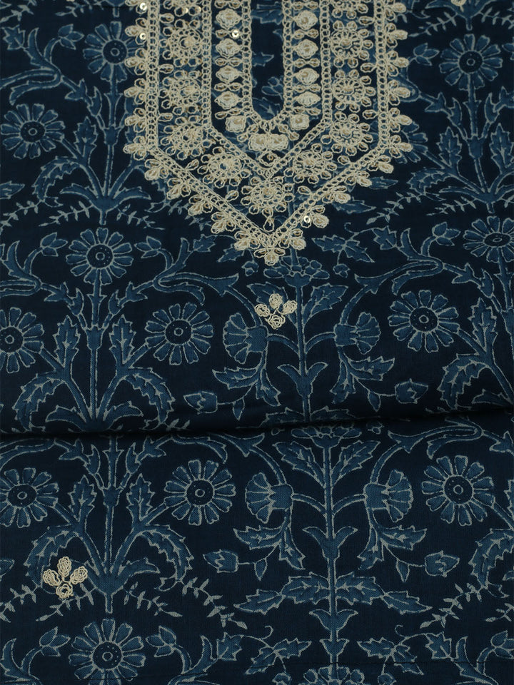 Printed Cotton Unstitched Suits Printed Suit With Pant &amp; Dupatta