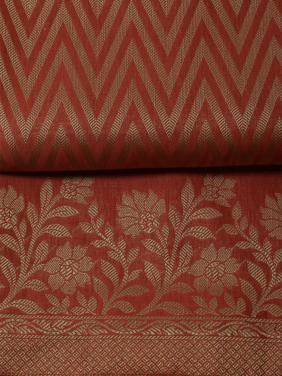 Printed Chanderi Unstitched Suit With Dupatta