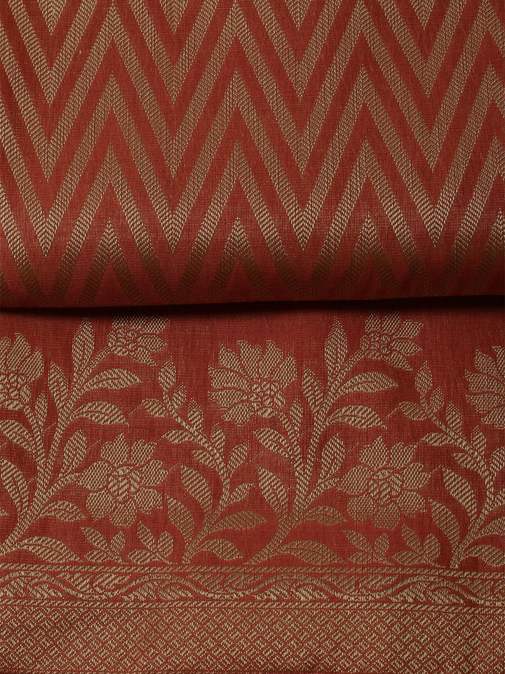 Printed Chanderi Unstitched Suit With Dupatta