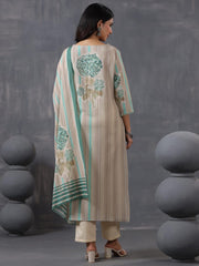 Printed Cotton Kurta With Pants & Dupatta