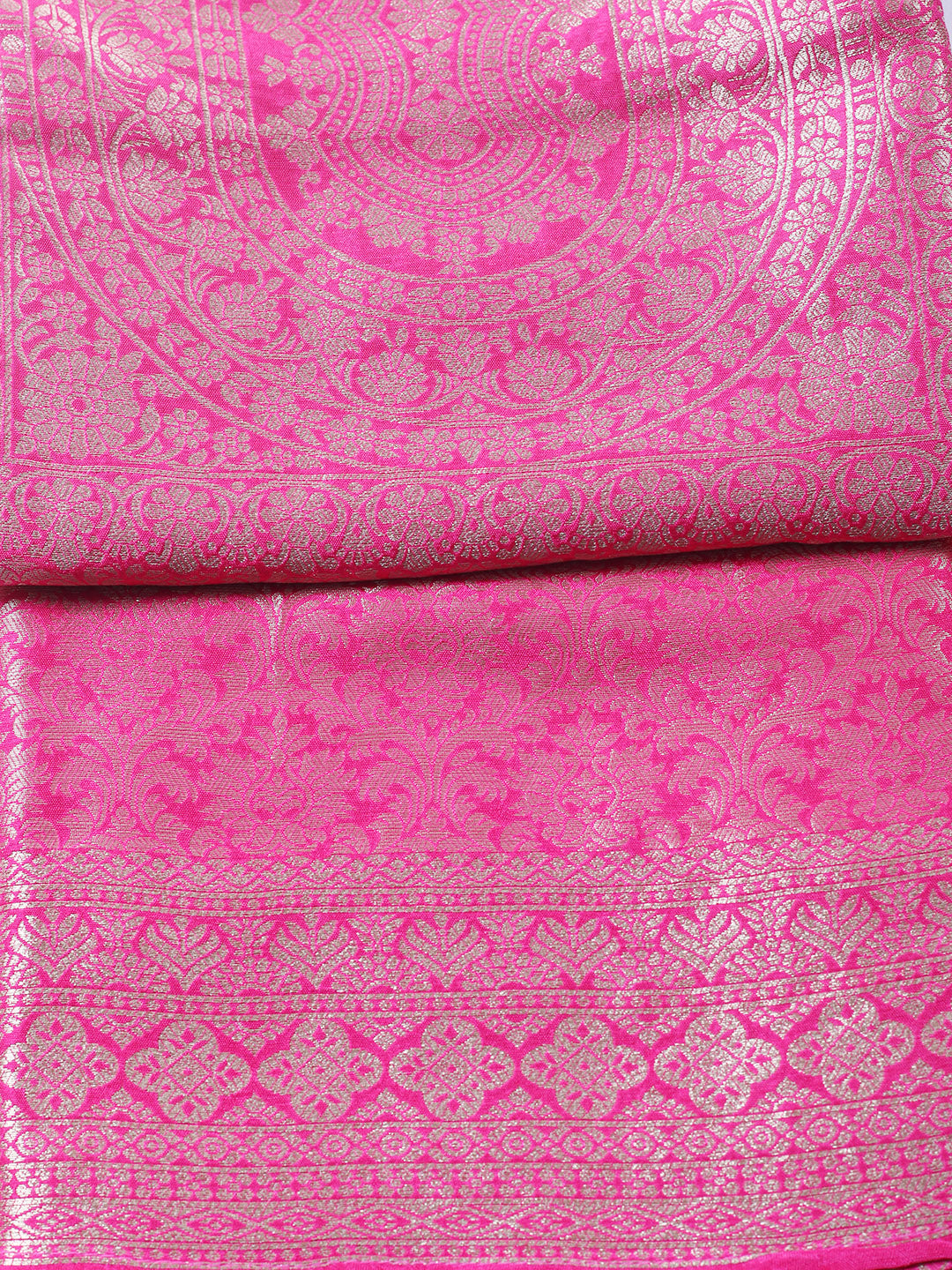 Woven Design Chanderi Unstitched Suit With Pant &amp; Dupatta