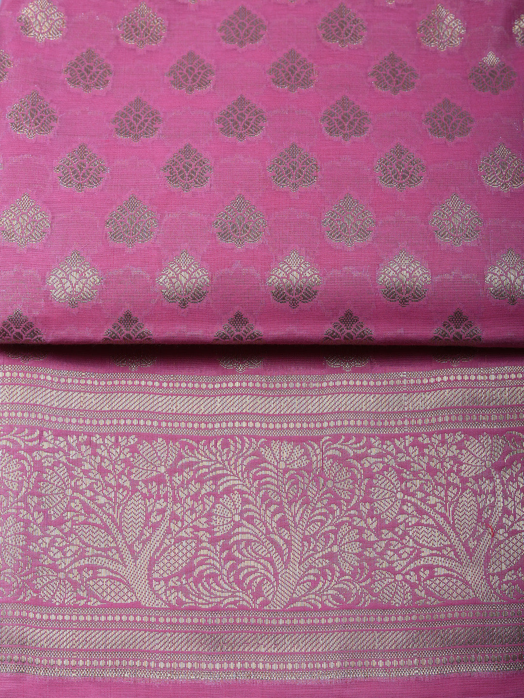 Woven Design Chanderi Unstitched Suit With Pant &amp; Dupatta