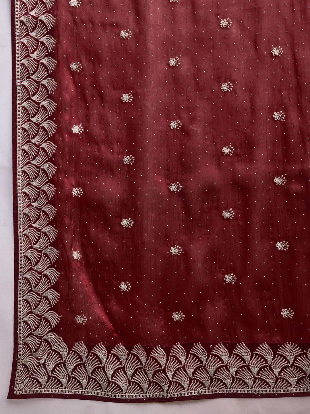 Embroidered Linen Blend Saree
